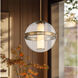 Divinely LED 16.75 inch Celeste Brass Pendant Ceiling Light